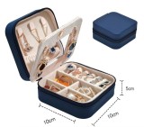 Jewelry storage box with mirror PU jewelry pearl box Simple portable earring necklace storage box