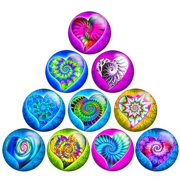 20MM love Print glass snaps buttons  DIY jewelry