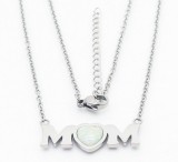 Stainless steel MOM heart-shaped shell necklace Mother's Day gift