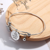 Stainless steel heart-shaped love grandma Mother's Day bracelet