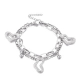 Stainless steel multi-layer bracelet female love ball bracelet