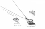 Stainless steel heart-shaped hollow letter mama Mother's Day gift necklace earring set