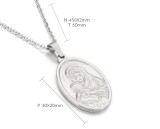 Stainless steel oval necklace Mother's Day gift