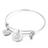 Stainless steel heart-shaped love grandma Mother's Day bracelet