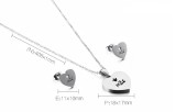 Stainless Steel Mother's Day Gift Love Hollow Necklace Earring Set