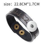 Cowhide Heartbeat Lovers Belief Bracelet  18MM Snaps button jewelry wholesale