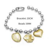 Stainless steel Starfish shell love fish bracelet
