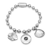 Stainless steel Starfish shell love fish bracelet is suitable for 20MM Snaps button jewelry wholesale
