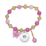 Butterfly Elasticity bracelet fit 20MM Snaps button jewelry wholesale