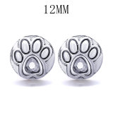 12MM Foot Cat Paw love Snaps button jewelry wholesale