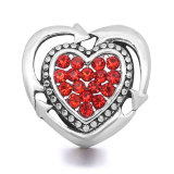 20MM Love design Rhinestone  Metal snap button charms