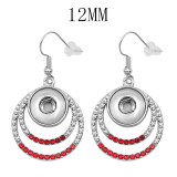 12MM design Rhinestone Metal Earring Snaps button jewelry wholesale
