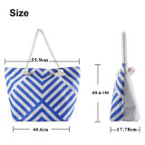 Blue geometric beach bag toy storage bag portable shoulder bag handbag