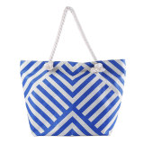 Blue geometric beach bag toy storage bag portable shoulder bag handbag