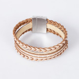 Woven multi-layer leather bracelet