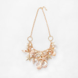 Starfish pearl conch alloy necklace
