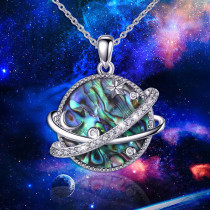 Magic Planet Shell Sun Moon Pendant Necklace