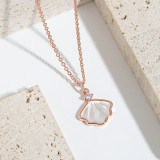 Shell diamond pendant copper necklace