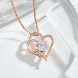 Double-hearted love pendant zircon love necklace