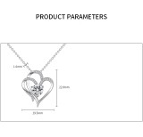 Double-hearted love pendant zircon love necklace