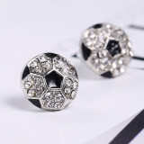 Diamond earrings alloy full diamond ball earrings football baseball earrings