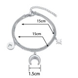 Stainless steel double-layer moon octagonal star splicing chain bracelet
