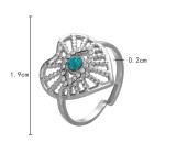 Stainless steel adjustable hollow love eye ring