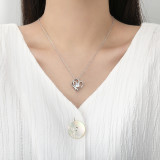 Double-hearted love pendant zircon love necklace