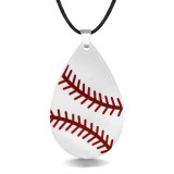 Acrylic Double sided pattern American flag basketball baseball football volleyball black rope necklace pendant