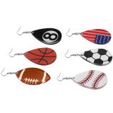 Acrylic Double sided pattern transparent new American flag basketball baseball volleyball earrings