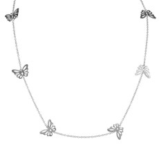 Stainless steel hollow butterfly necklace