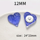12MM love resin semi-transparent concave-convex texture diy snap button charms