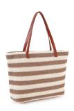 Straw beach bag stripe letter outdoor travel storage handbag