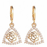 Love Triangle High Heels Sun God Zircon Copper Earrings