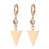 Simple geometry love zircon copper earrings star moon earrings jewelry