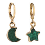 Star moon butterfly lightning zircon copper earrings