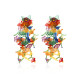 Hand-woven long flower tassel earrings
