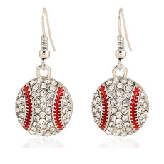 Sports Rugby Softball Basketball Baseball Diamond Alloy Earrings