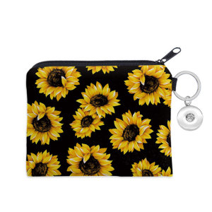 Sunflower change bag multi-function key card bag coin bag fit 20mm snaps chunks Snaps button jewelry wholesale