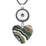 10 styles love resin Green marble pattern Painted Love shape Metal Pendant  20MM Snaps button jewelry wholesale
