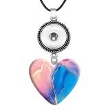 10 styles love resin pattern Painted Love shape Metal Pendant  20MM Snaps button jewelry wholesale