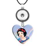 10 styles love resin Disney princess Painted Love shape Metal Pendant  20MM Snaps button jewelry wholesale