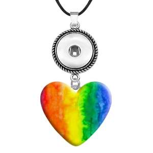 10 styles love resin  pattern Painted Love shape Metal Pendant  20MM Snaps button jewelry wholesale