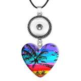 10 styles love resin Flower tree pattern Painted Love shape Metal Pendant  20MM Snaps button jewelry wholesale