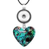 10 styles love resin Green Pretty pattern Painted Love shape Metal Pendant  20MM Snaps button jewelry wholesale