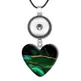 10 styles love resin Green marble pattern Painted Love shape Metal Pendant  20MM Snaps button jewelry wholesale