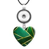 10 styles love resin Green grid  Painted Metal Pendant  20MM Snaps button jewelry wholesale