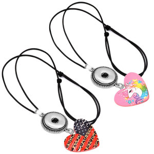 10 styles love resin pattern Painted Love shape Metal Pendant  20MM Snaps button jewelry wholesale
