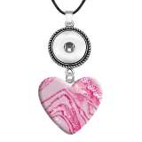 10 styles love resin Pink pattern Painted Metal Pendant  20MM Snaps button jewelry wholesale
