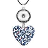 10 styles love resin Leopard print cell pattern Painted Love shape Metal Pendant  20MM Snaps button jewelry wholesale